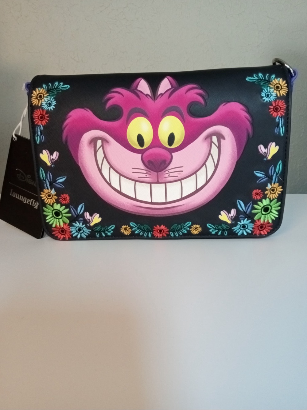 Loungefly Disney Alice In Wonderland Cheshire Cat Floral Crossbody Bag